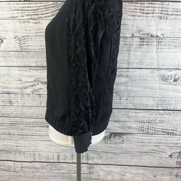 Cache Full Zip Front Lace Jacket size 4 Slinky Stretch Wedding Cocktail Disco - Picture 10 of 12